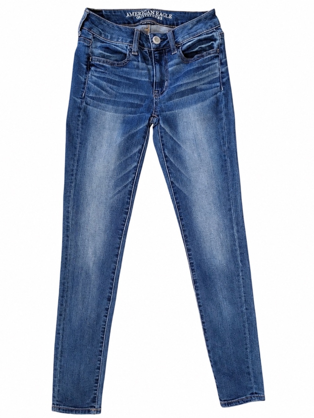 American Eagle Outfitters Super Stretch Ankle Jegging in Medium Blue - Size 0